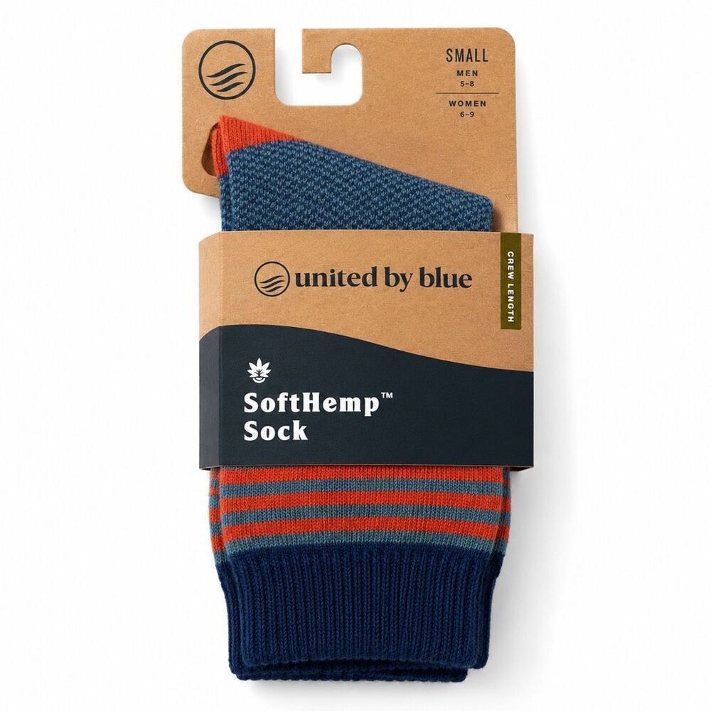United By Blue SoftHemp Crew Socks NWT Eco Hiking Travel Outdoor Small Green